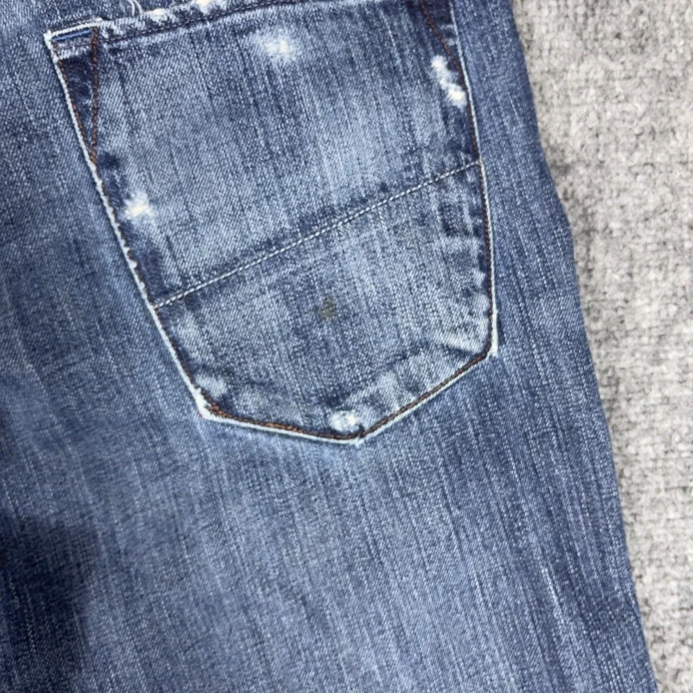 Banana Republic Jeans Mens 34x32 Blue Distressed Straight Leg Denim